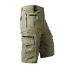 Mens Military Cargo Shorts Army Camouflage Tactical Joggers Shorts Män Bomull Löst arbete Casual Short Pants Plus Size 5XL 240315