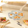 Tavalar yumurta tava 4-fincan kalp omlet yapışmaz skorde alüminyum alaşım tenceresi gaz sobası için tencere kahvaltı