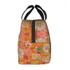 Sacs de rangement Résumé Hippie Flower Power Modèle Boîte portable pour femmes Refroidisseur étanche Thermique Sac à lunch isolé Travail de bureau