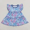 Conjuntos de roupas RTS Bebê Meninas Atacado Flutter Manga Túnica Rosa Cor Vermelha Leite Seda Camisas Tops Primavera Kid Dress