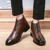 Boots Plus Size 38-48 Urban Type Men Brogue Leather Fashion American Style Business Ankle Casual Daliy Boot