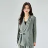 Primavera/verão novo terno casaco design assimétrico rendas até ajuste fino para estilo de deslocamento qualificado feminino {categoria}