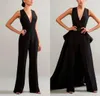 Elegante schwarze Overalls, Abendkleider mit abnehmbarem Rock, V-Ausschnitt, Ballkleider, Übergröße, Damen-Partykleid 4105505