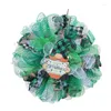 Decorative Flowers Patricks Day Decorations Artificial Wreath Green Welcome Leprechaun For Front Door DropShip