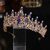 Diademi Blu Accessorio per capelli di lusso Cristallo Strass Corona Diademi Fascia per capelli Copricapo da sposa Gioielli per capelli da sposa Copricapo per le donne Y240319