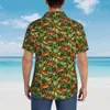 Camisas casuais masculinas Bengal Tiger Imprimir camisa de praia homens verde selva havaiana mangas curtas personalizadas DIY elegante blusas de grandes dimensões presente