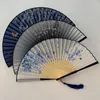 Decoratieve Beeldjes Vintage Stijl Chinese Japanse Zijde Vouwen Fan Art Ambachten Cadeau Woondecoratie Klassieke Dans Bamboe Hand Kwastje