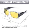 Sonnenbrille LVIOE Wrap-Around-Nachtfahrbrille mit polarisierten gelben Gläsern, leichter Rahmen für Nachtsichtbrillen