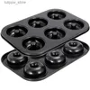 Moldes de cozimento Mini Donut Pan 2 Piece Pack 6-Sided Donut Baking Pan High-Grade Aço Carbono Donut Mold L240319