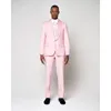 Herrdräkter 2024 toppsäljande rosa män set för bröllop 2 stycke (jacka byxor slips) avslappnad snygg prom blazer byxor middagsverk