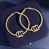 Дизайнерские серьги с геометрическими буквами, знаменитые изысканные позолоченные серьги-кольца для женщин, романтические универсальные персонализированные серьги для помолвки zl174 I4
