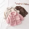 Ceket moda kız bebek çocuk kış kuzu yün ceket kalın bebek yürümeye başlayan çocuk sıcak koyun palto pamuk 1-8y gibi sıcak koyun