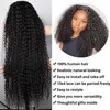 Syntetiska peruker Syntetiska peruker Mänskliga hårspetsar Lace Frontal Wig Afro Kinky Curly 13x4 Spets Front Human Hair Wig Före plucked med Baby Hair Brasilianskt HURDBRED 240327