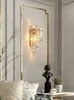 Lámpara de pared grande LED vela aplique moderno restaurante para sala de estar retro pasillo oro cristal luz lustres