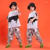 Stage Wear Enfants Hip Hop Vêtements Danse Tenues T-shirt ou Pantalon Cargo Graffiti Pour Fille Garçon Jazz Dancewear Vêtements Fantaisie Costume