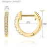 Stud Bamoer 14K Gold Plated 925 Sterling Silver Cuff Earrings with Cubic Zircon 10 Colors Huggie Stud for Women Girl SCE498C24319