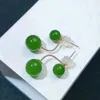 Dangle Oorbellen SHILOVEM 18k Geel Goud Natuurlijke Jasper Drop Earring Klassieke Fijne Sieraden Vrouwen Bruiloft Groothandel 6 6mm 8mm Myme668800by