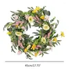 Couronne de fleurs décoratives artificielles pour porte d'entrée, marguerites 4 saisons pour fête de mariage