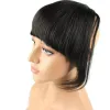 Bangs brasilianska mänskliga hårbangs klipp i hår trubbig full frans kort rak hårförlängning för kvinnor 100% jungfruhår 68 tum