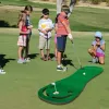 Вспомогательные средства для игры в гольф Набор зеленых ковриков для игры в гольф В комплект входит 1 клюшка 3 мяча Тренировочное приспособление Поставьте флажки на чашки Коврик для тренировок на открытом воздухе в помещении