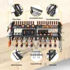 Neepiar Power Organizer Wall Mount Garage Organisation Heavy Duty Metal Tool Shelf med Battery Holder Handhållen förvaringsställ för trådlös borr (8 borr)