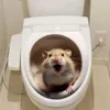 Toalettklistermärken 3D söt kattunge hund bara toalett klistermärke toalett klistermärke husdjur lock vägg klistermärken toalett tillbehör för hem badrum dekor 240319