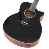 Guitarra clássica de corda de nylon, guitarra clássica de madeira de abeto laminada de 40 polegadas, cor preta, 6 cordas com cabeça clássica