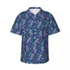Męskie koszule Purple Lavender Beach Shirt Flower Druku