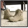 Sapatos de fitness homens botas do exército militar deserto à prova dwaterproof água segurança trabalho ao ar livre escalada caminhadas tornozelo tático