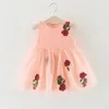 Платья для девочек, коллекция 2024 года, летняя одежда для новорожденных, пачка с цветочным рисунком для детей 1 года, одежда для девочек на день рождения, платье принцессы