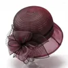 Wide Brim Hats 2024 Spring And Summer Elegant Top Hat Women's Eugenia Versatile Spring/Summer Flower Fashion Sunscreen Sun Bowl YC137