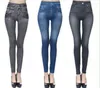 Damesleggings Superhoge stretch imitatie denim Taille Afslankende jeans Dames Casual elastische potloodbroek Push-up jeggings