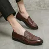 HBP Non-Marque Grande Taille 38-48 Design De Mode Confortable Noir Marron Hommes Double Moine Sangle Mocassins Chaussures