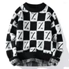 Mens Sweaters Deep Winter Top Grade Luxury Wool Sweater Men Thick Warm Mens Christmas Jumper Fashion Plaid Pullovers Thermal Pull Homme