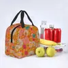 Sacs de rangement Résumé Hippie Flower Power Modèle Boîte portable pour femmes Refroidisseur étanche Thermique Sac à lunch isolé Travail de bureau