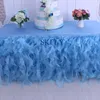 CL010JA many colors custom made wedding silver grey red blue organza curly willow table skirt 240315