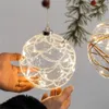 Świąteczna lekka szklana kulka z ozdobami drzewa z drutu miedzianego ozdoby świąteczne imprezę wiszące akcesoria do wystroju domu 240314
