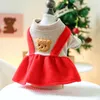 Vêtements pour chiens Chat Costume de Père Noël Chiens Robes rouges de Noël Vêtements d'extérieur épais Tenue de festival pour animaux de compagnie