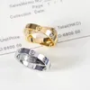 Designer jóias amor anel duplo círculo marca para mulheres presente de noivado de casamento multi tamanho com caixa