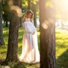 White Dot Tulle Maternity Pography Props Dress See Through Po Shoot Long Lantern Sleeve 240309
