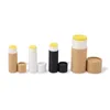 Emballage cadeau 2pcs / lot papier kraft push up tubes carton cosmétique emballage cylindrique conteneur déodorant à lèvres