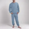 Mannen Nachtkleding Mannen Flanellen Pyjama Set Winter Warme Losse Homewear Kleding Past Lange Mouw Nachtjapon Pijama Hombre