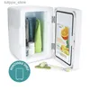 Refrigerators Freezers 6L Mini Fridge Beauty Skincare Refrigerator Glass Door White 10.6x11.7x7.7 L240319