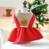 Vêtements pour chiens Chat Costume de Père Noël Chiens Robes rouges de Noël Vêtements d'extérieur épais Tenue de festival pour animaux de compagnie