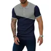 Zomer poloshirt met kleurblokken, revers met knopen, heren, sportreclame, cultuur, heren, Rmz3 {categorie}