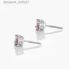 Stud TBCYD 0,3-2CT pendientes de tuerca de moissanita Multicolor para mujer S925 plata clásica cuatro pendientes Cl joyería de boda de lujo C24319