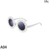 Decorazione per feste 6 colori Moda per bambini Occhiali da sole a fiori rotondi Bambini carini Daisy Ragazze Sport Shades Occhiali da sole per protezione solare all'aperto