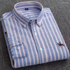 Mäns casual skjortor stor storlek Pure Cotton Oxford Shirt Långärmad broderad hästficka mindre solida färgkläder-6xl