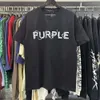 Purple Letter Drukowane okrągły szyjka Pullover krótkie rękawy 2023 Letnie nowa modna moderna Kolekcja T-shirt TOP3