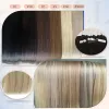 Förlängningar full glansband i hårförlängningar remy mänskliga hårbalayage höjdpunkter osynliga sömlösa 6/60/6 färglim för salong